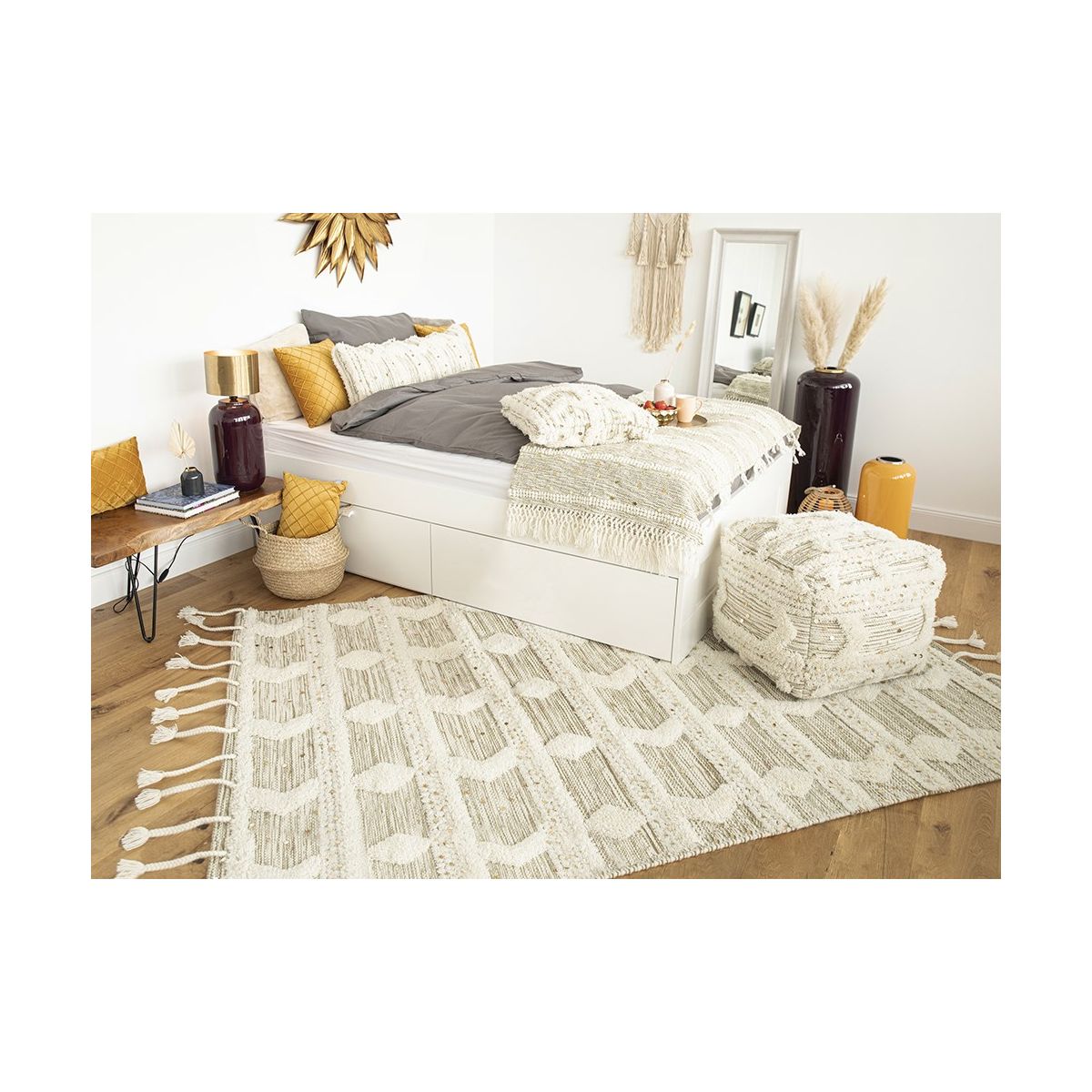 Bohist 425 Creme / Khaki 80cm x 150cm Bild 2