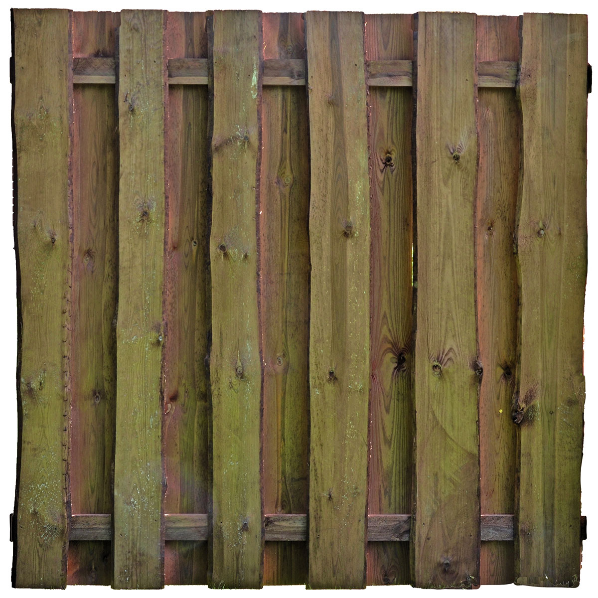 TETZNER & JENTZSCH Zaunserie „SEELAND“, braun, 180 x 180 cm, Bretter sägerauh, mit Baumkante