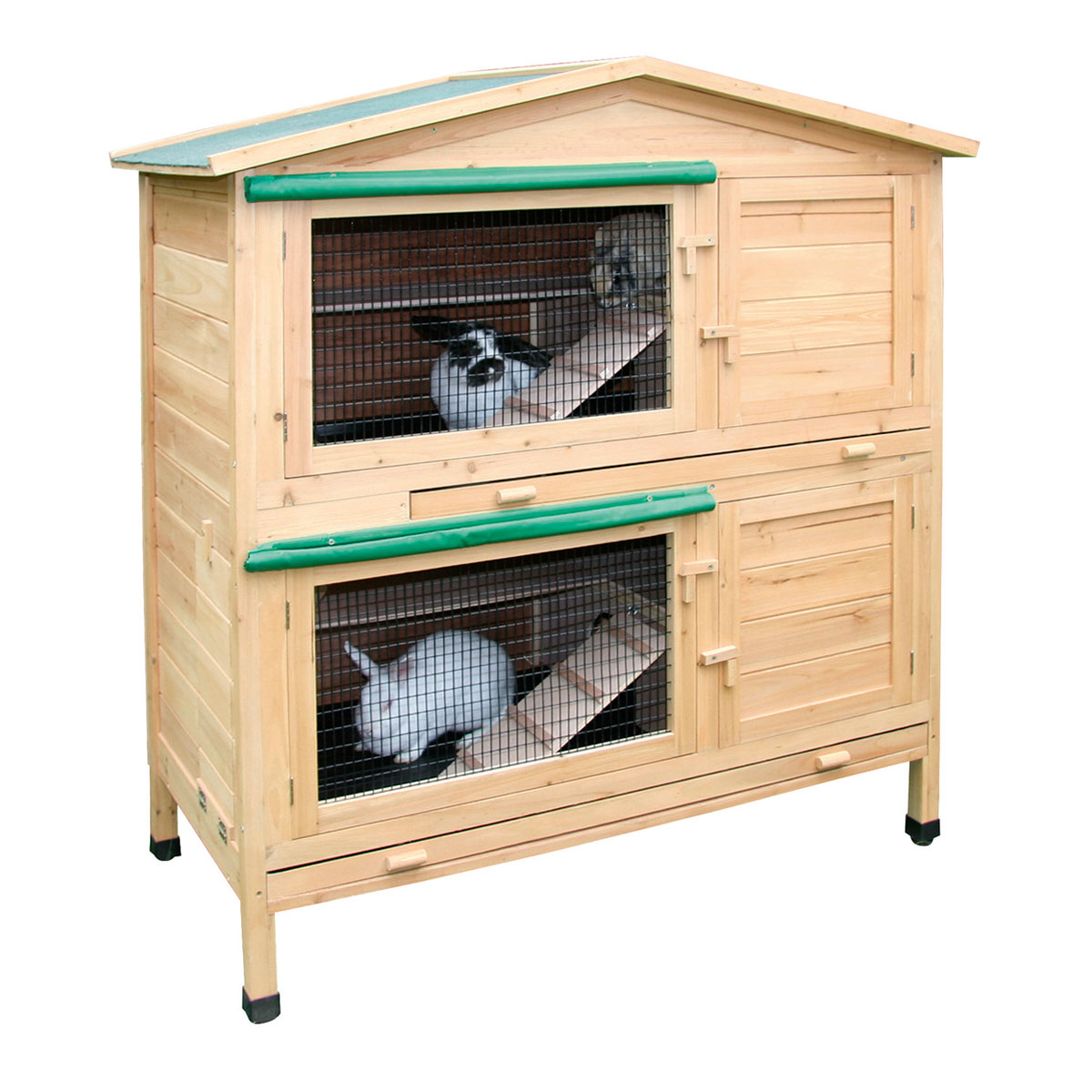 Nagerhaus Appartment 118 x 130 x 61 cm grün-natur Bild 1