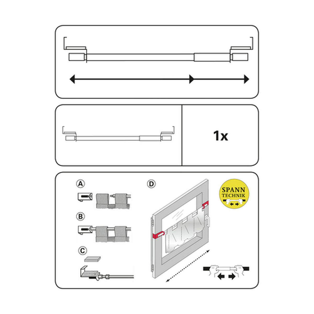 Gardinia Spannvitrage 10-160 cm Durchmesser 9 mm weiß Bild 4