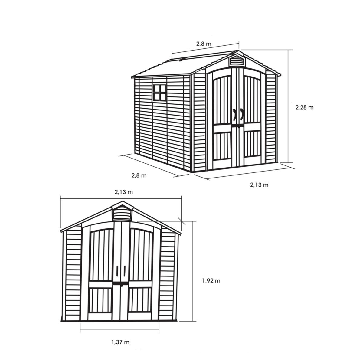 Lifetime Gerätehaus Luna 280x213x228 cm Bild 10