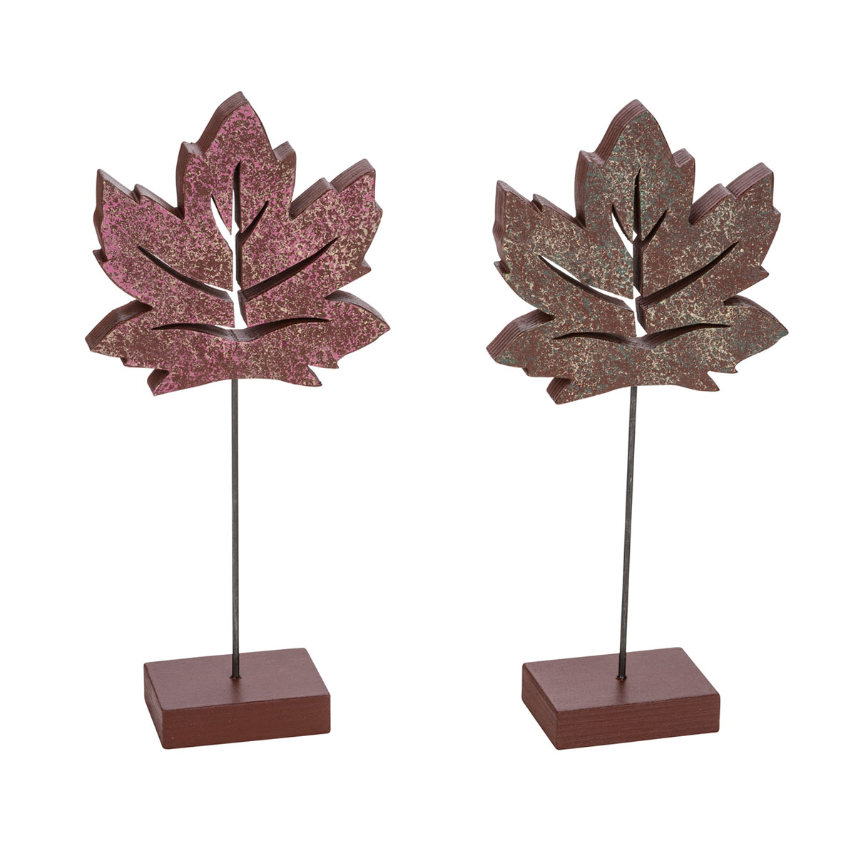 Kunstgewerbe Gehlmann Holzaufsteller Blatt 2 Farben12 x 27 cm