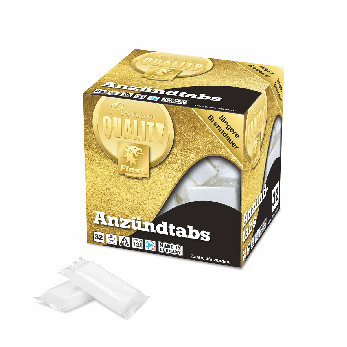 Flash Gold Anzünder Paraffin 32 XL-Tabs