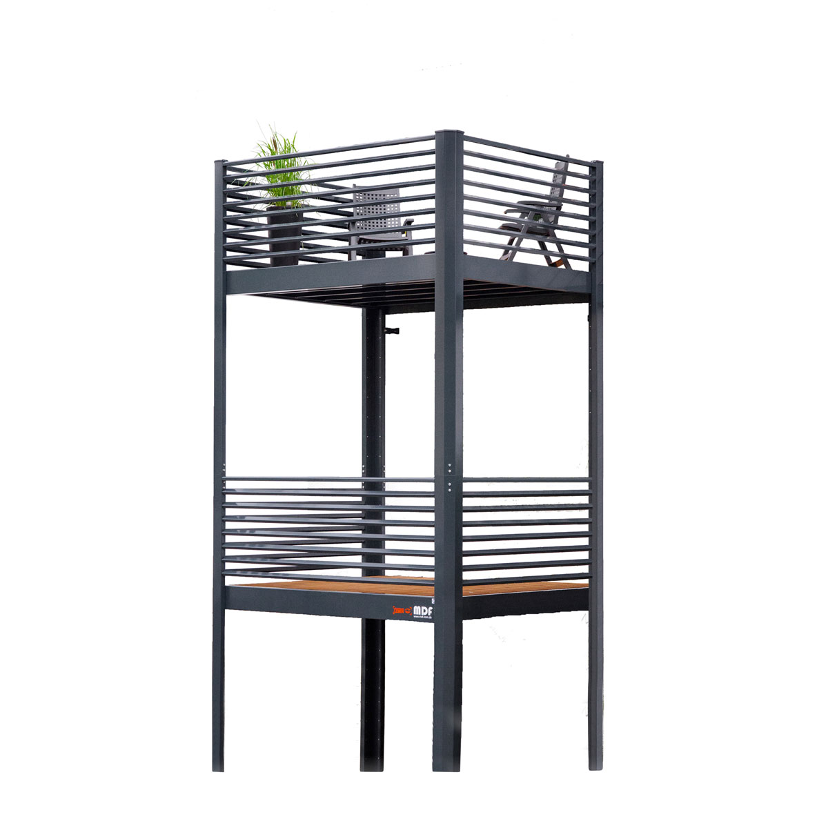 Designbalkon Small mit Lamellengeländer 288 x 200 x 290 cm