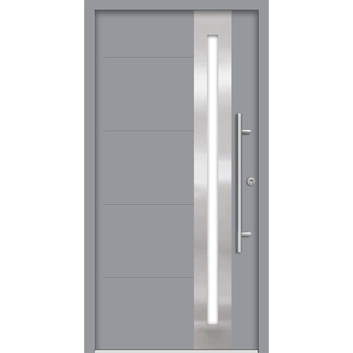 SplenDoor  Premium-Haustür Passivedoor Eksjo RC2 energiesparend einbruchsicher grau 100 x 210 cm rechts Bild 1