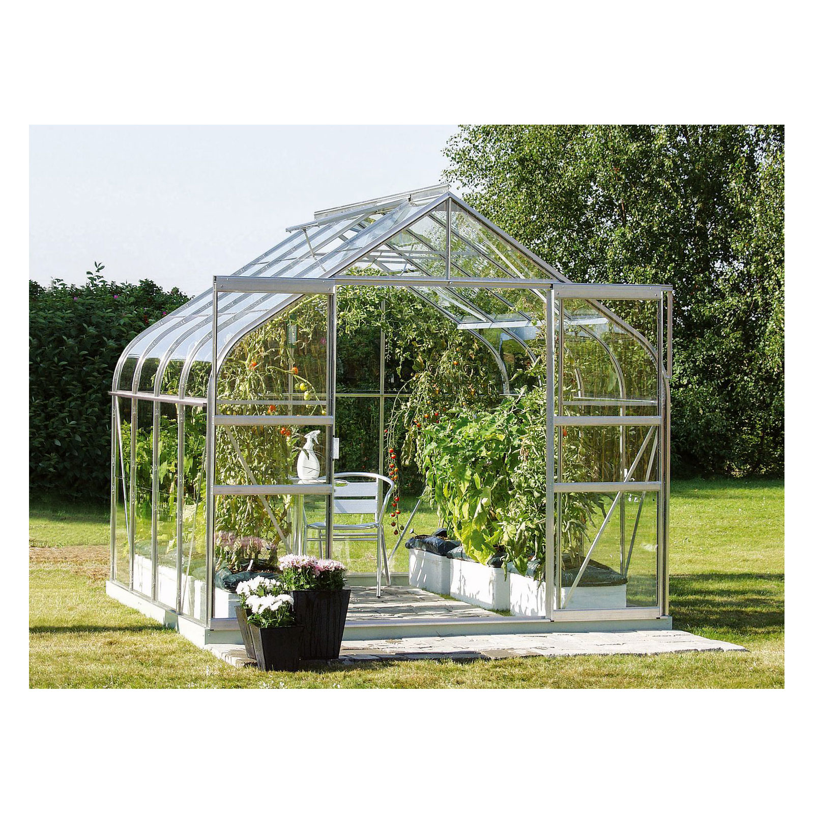 Vitavia Gewächshaus Dione 6700 6,7m² 3 mm Einscheibensicherheitsglas silber