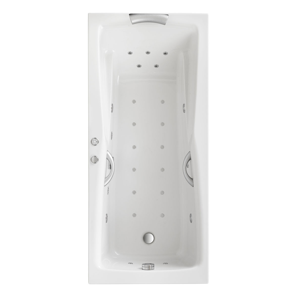 Ottofond Whirlpool-Komplettset Atlanta 170 x 75 cm inklusive Farblichtwechsler