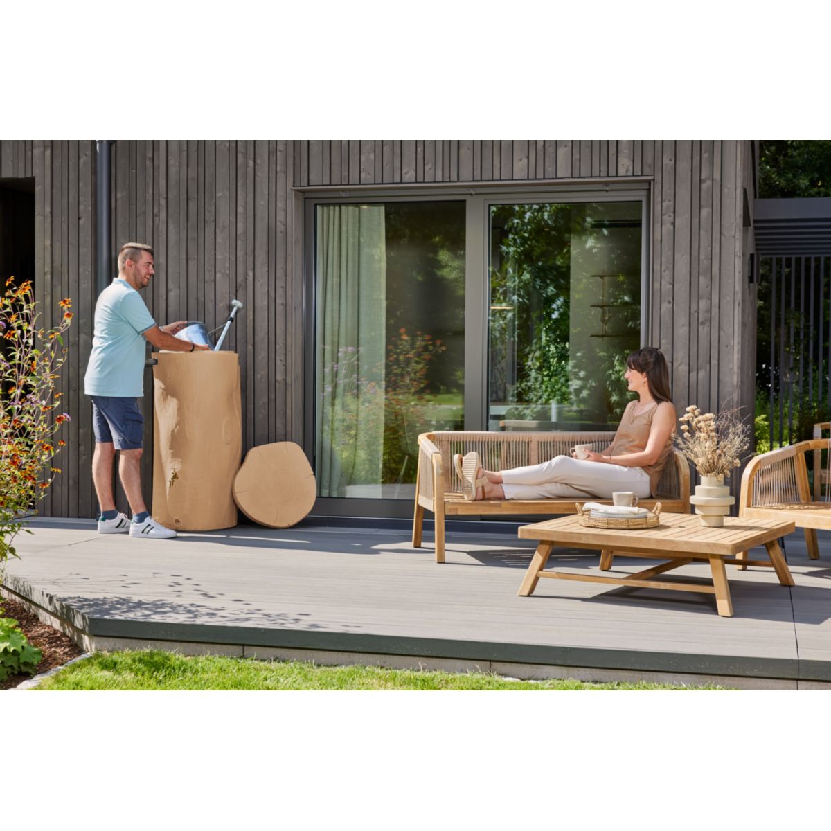 Garantia Regentonne Woodstock Baumstamm 250 L hellbraun Bild 4