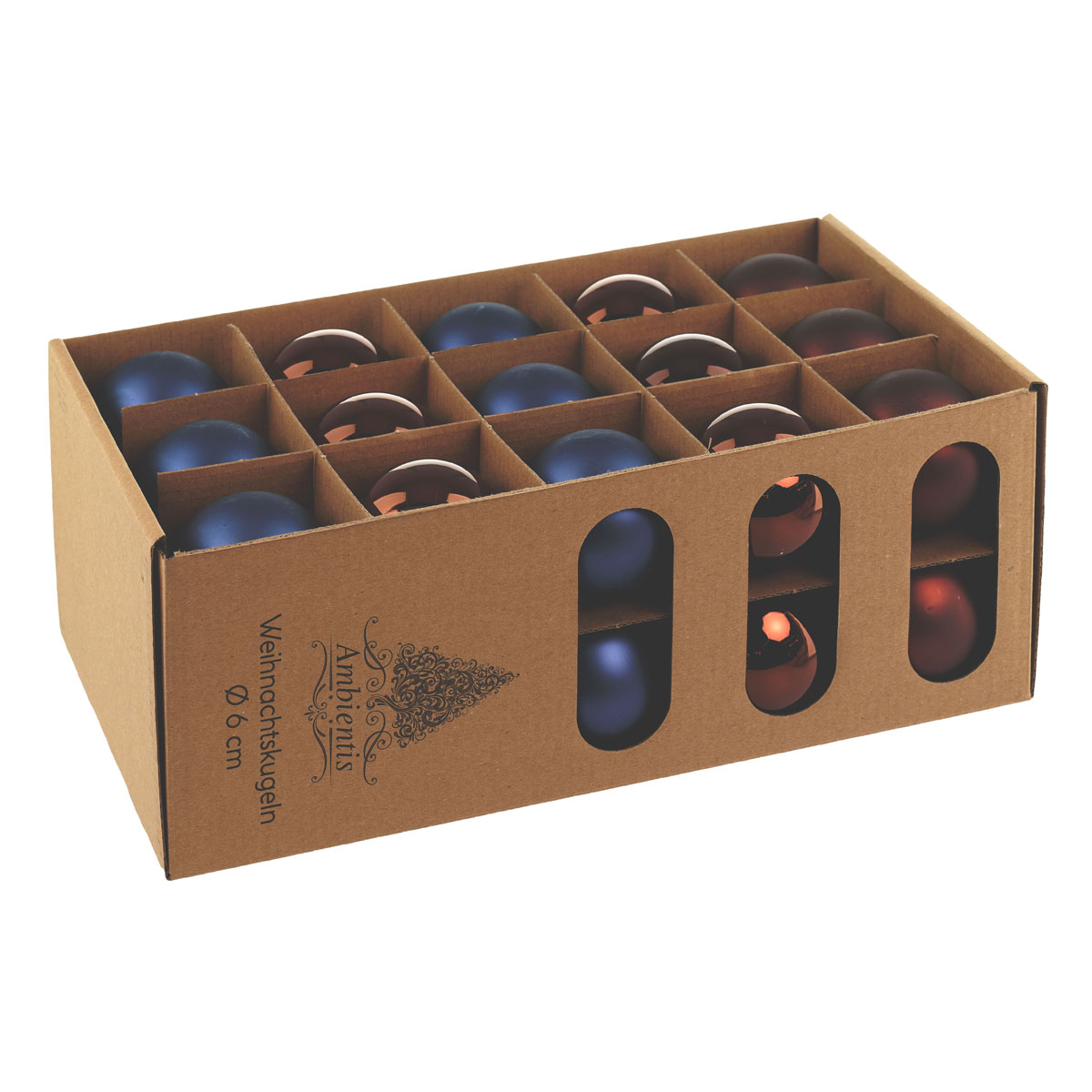 Ambientis Glaskugeln 6 cm braun blau Mix Bild 2