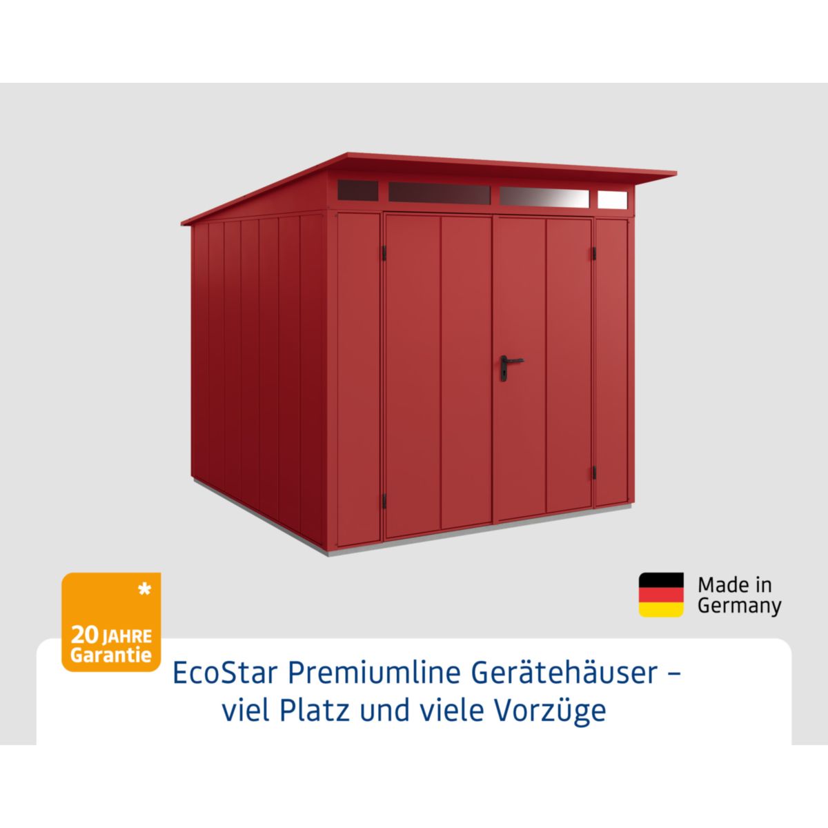EcoStar  Gerätehaus Elegant-PTyp 2RAL3004 2 flg Bild 2