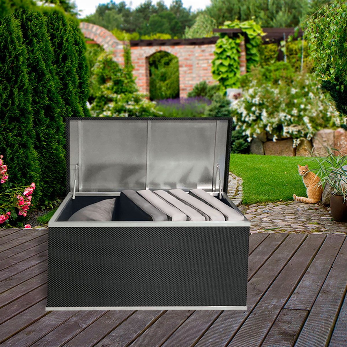 Wilk Terassenbox 120x67x64 cm, Kunststoff, grau Bild 4