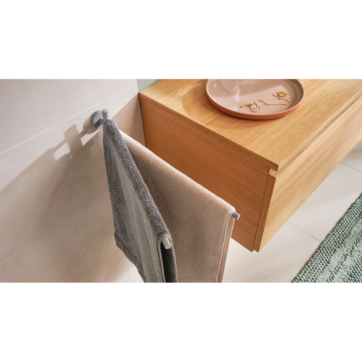 Tesa MOON Grey Handtuchhalter zweiarmig  Bild 3