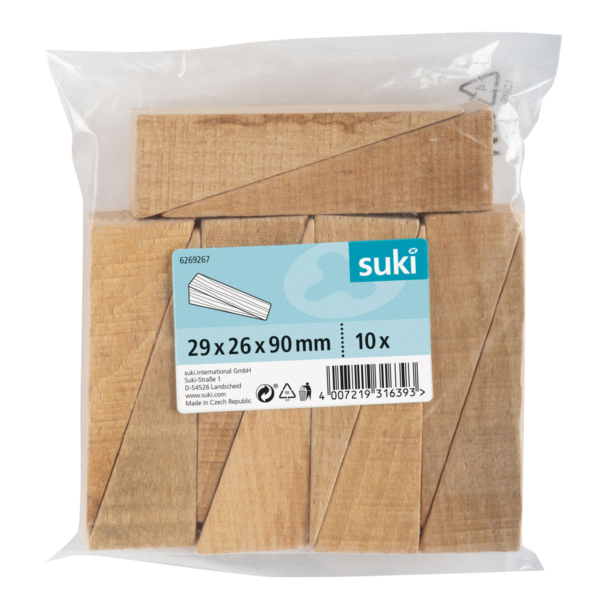 Suki Unterlegkeil 9 x 2,9 x 2,6 cm buche 10 Stück Bild 2