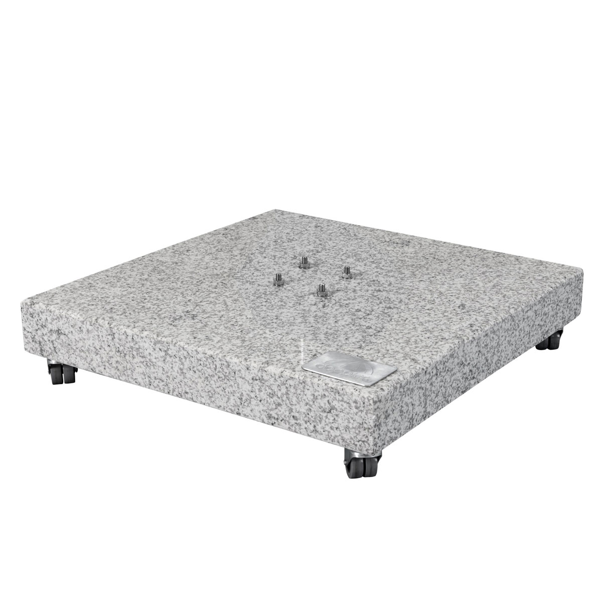 Doppler Granit Grundplatte 140 kg 80 x 80 x 8/14 cm mit 4 Rollen grau Bild 3