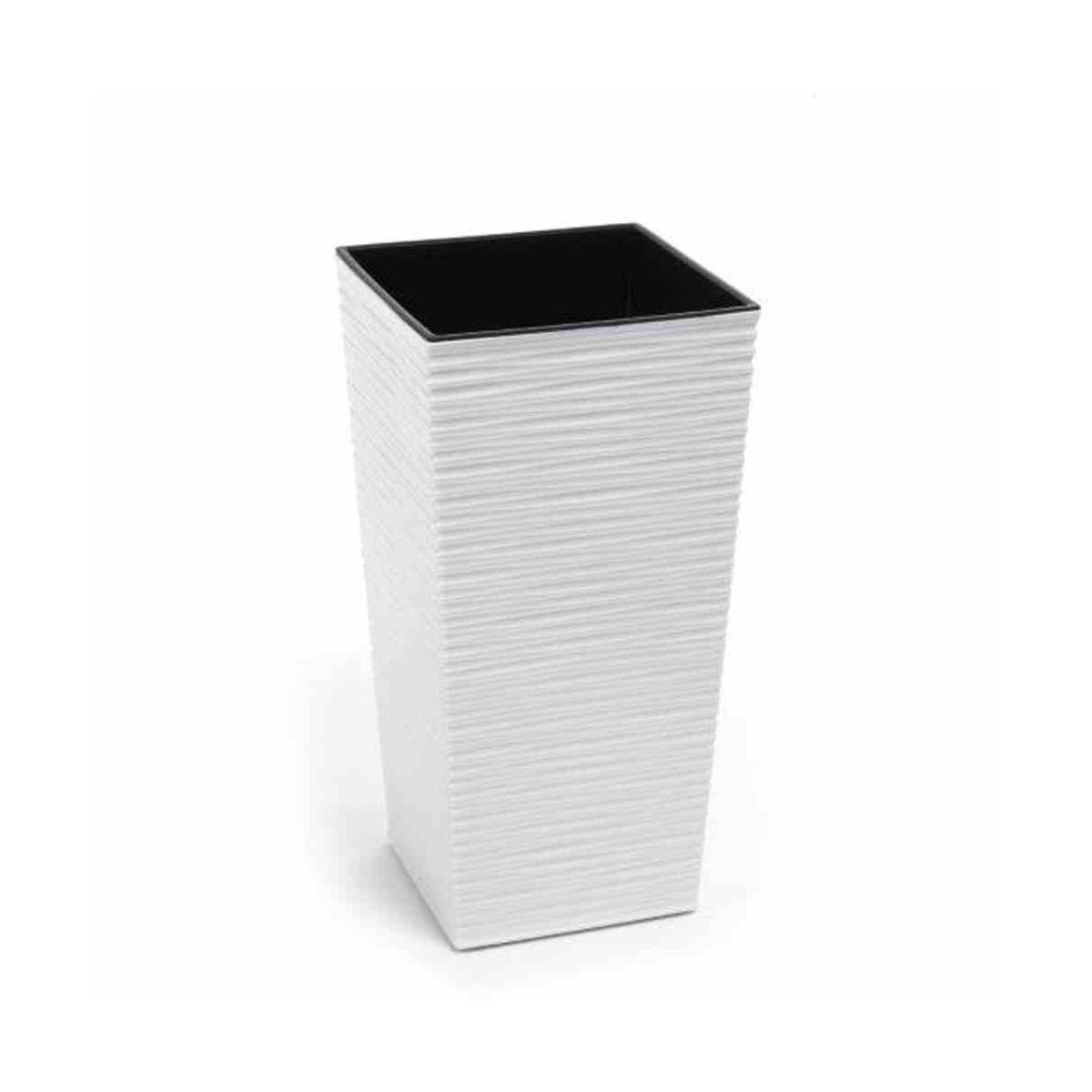 Siena Garden Pflanzgefäß Nizza 40 x 40 x 75 cm weiß Rillenoptik Bild 1