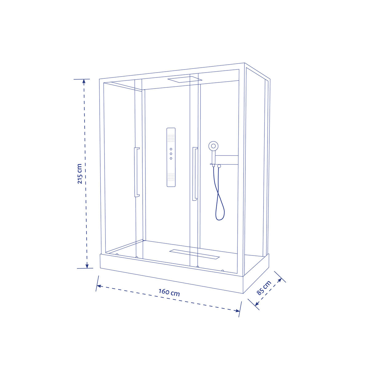 Aurlane Komplettdusche Urban 2 XXL 160 x 85 x 215 cm Bild 6