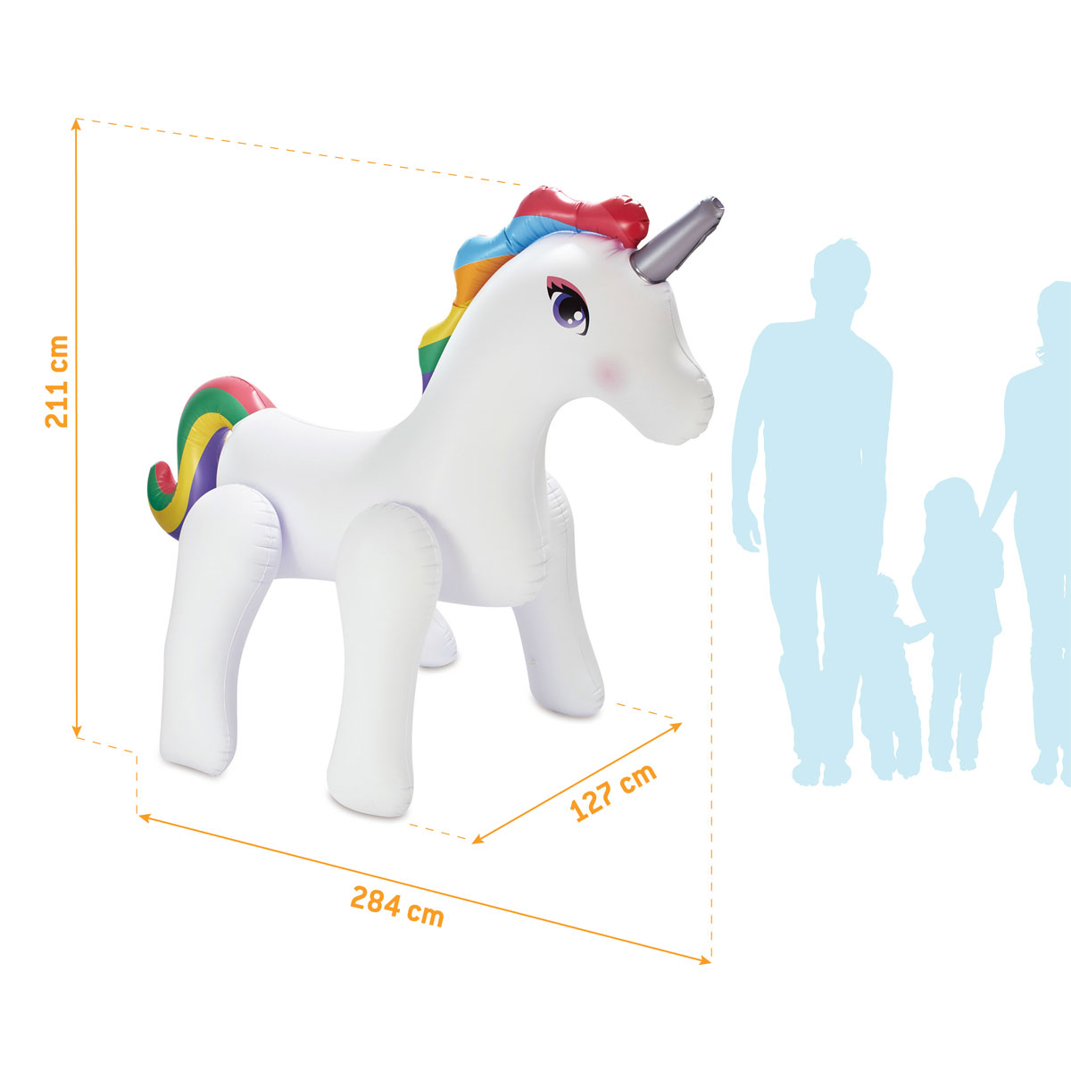 Summer Waves Wasserspielzeug Sprinkler Einhorn 284x127x211cm Weiß Bild 4