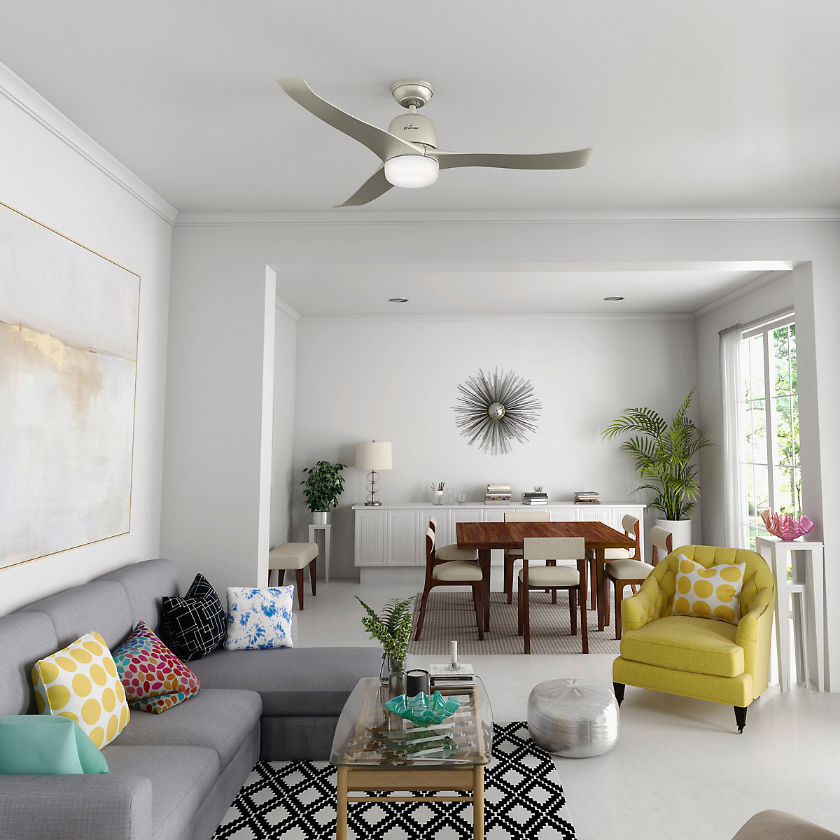 Hunter Fan Hunter Deckenenventilator Harmony 137 cm Nickel matt Bild 7