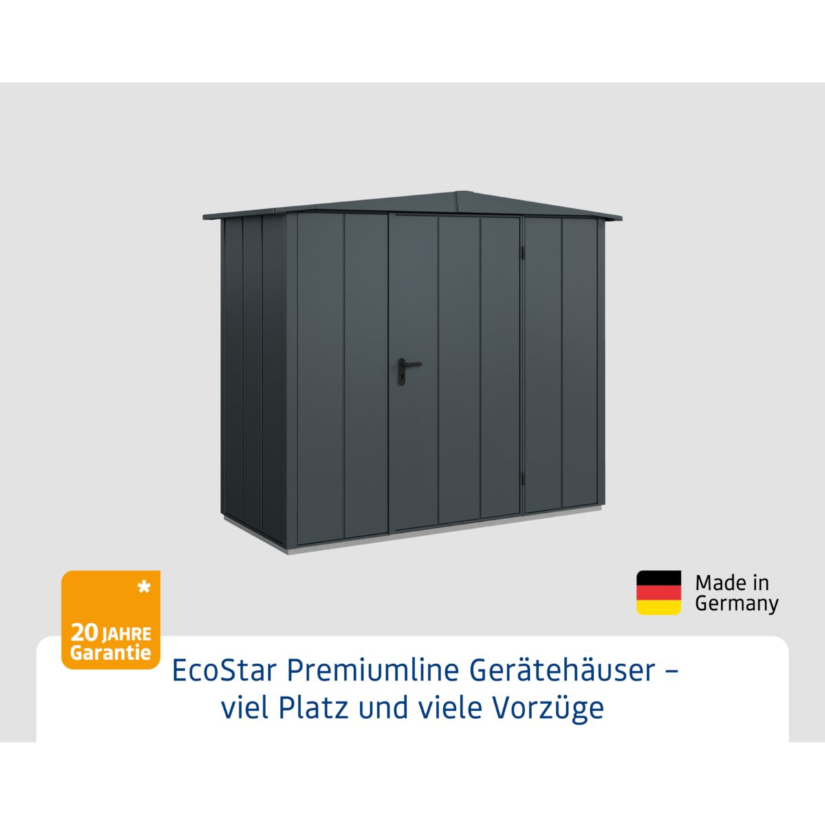 EcoStar  Gerätehaus Elegant-STyp 1RAL7016 1 flg Bild 2