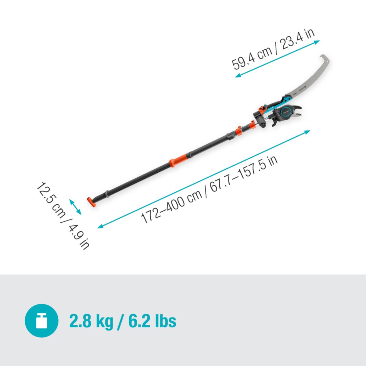 Gardena Baum- und Strauchschneider StarCut Pro L Set mit Säge und Adapter Bild 2