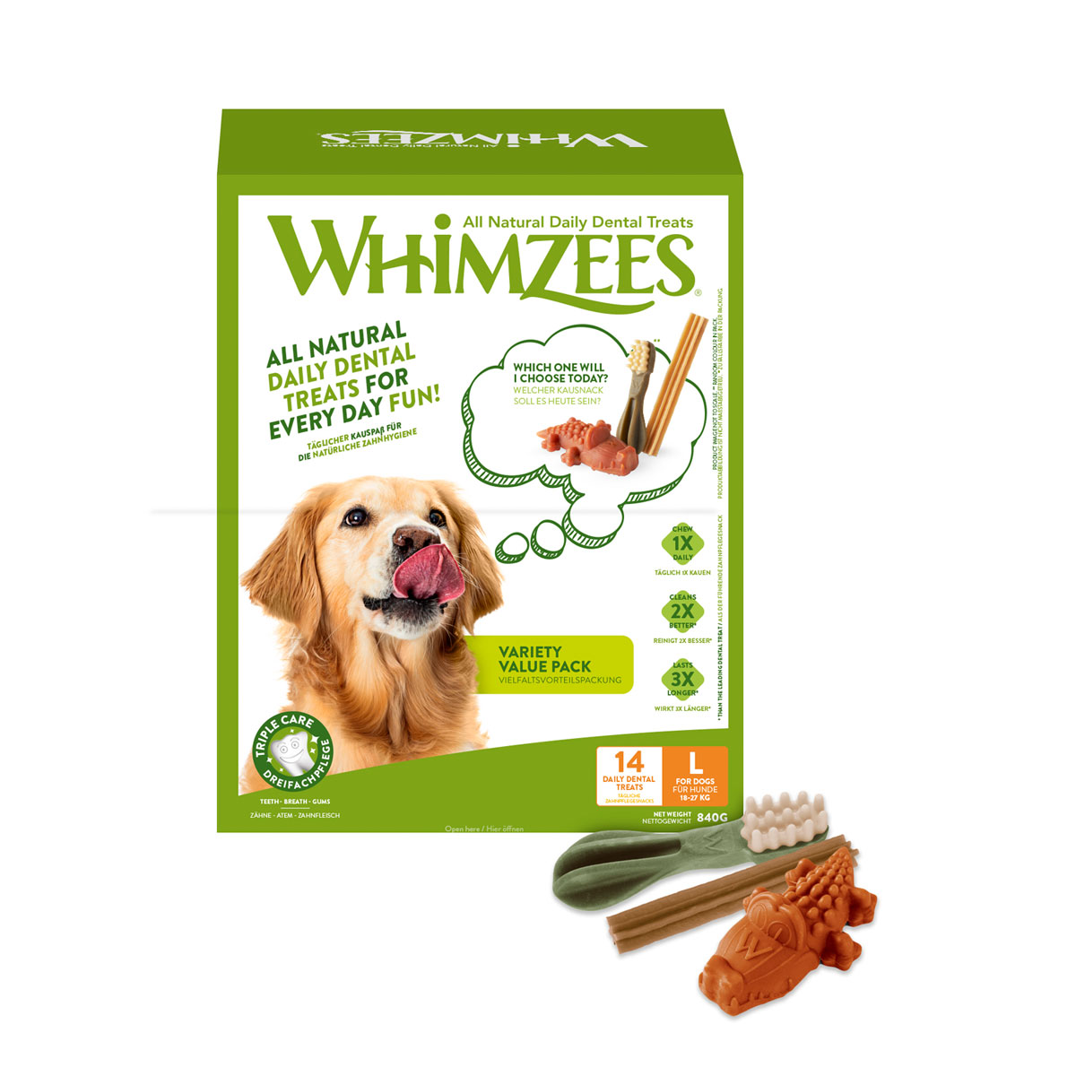 Whimzees Variety Value Box L 14 Treats