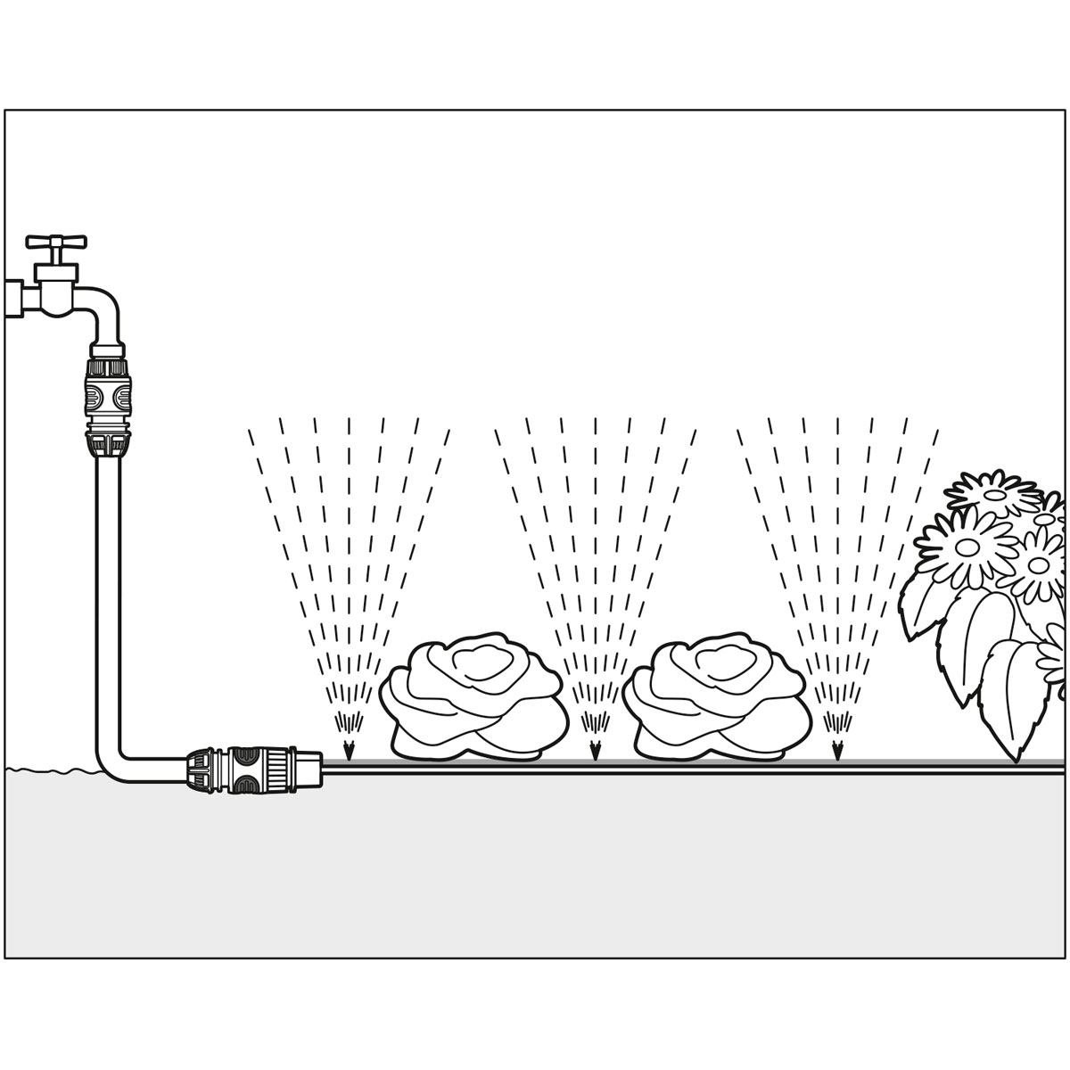 Gardena  Schlauchregner mit Anschlußteilen grün Bild 7