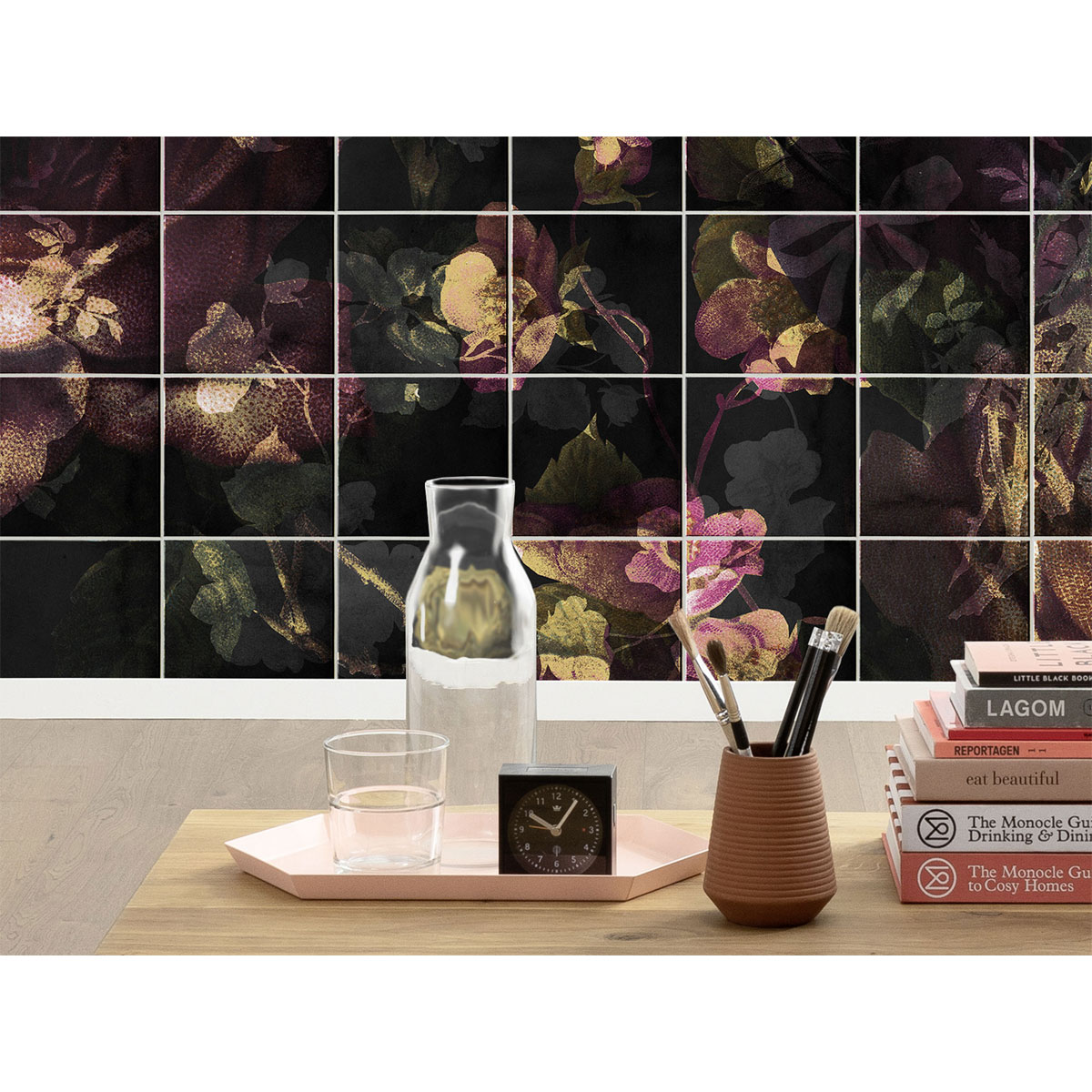 Komar  Vlies Fototapete Tiles Flowers 400x280 cm Bild 10