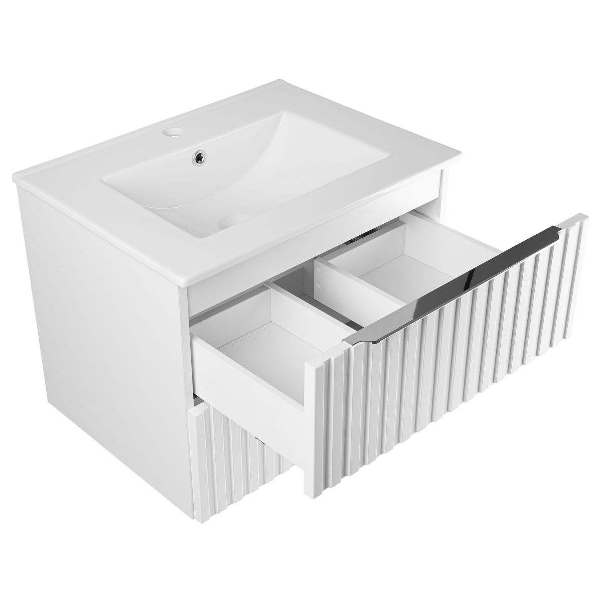 Badmöbel-Set „Amy 60“, 60cm, weiss, Soft-Close, LED-Beleuchtung, ohne Hochschrank Bild 2