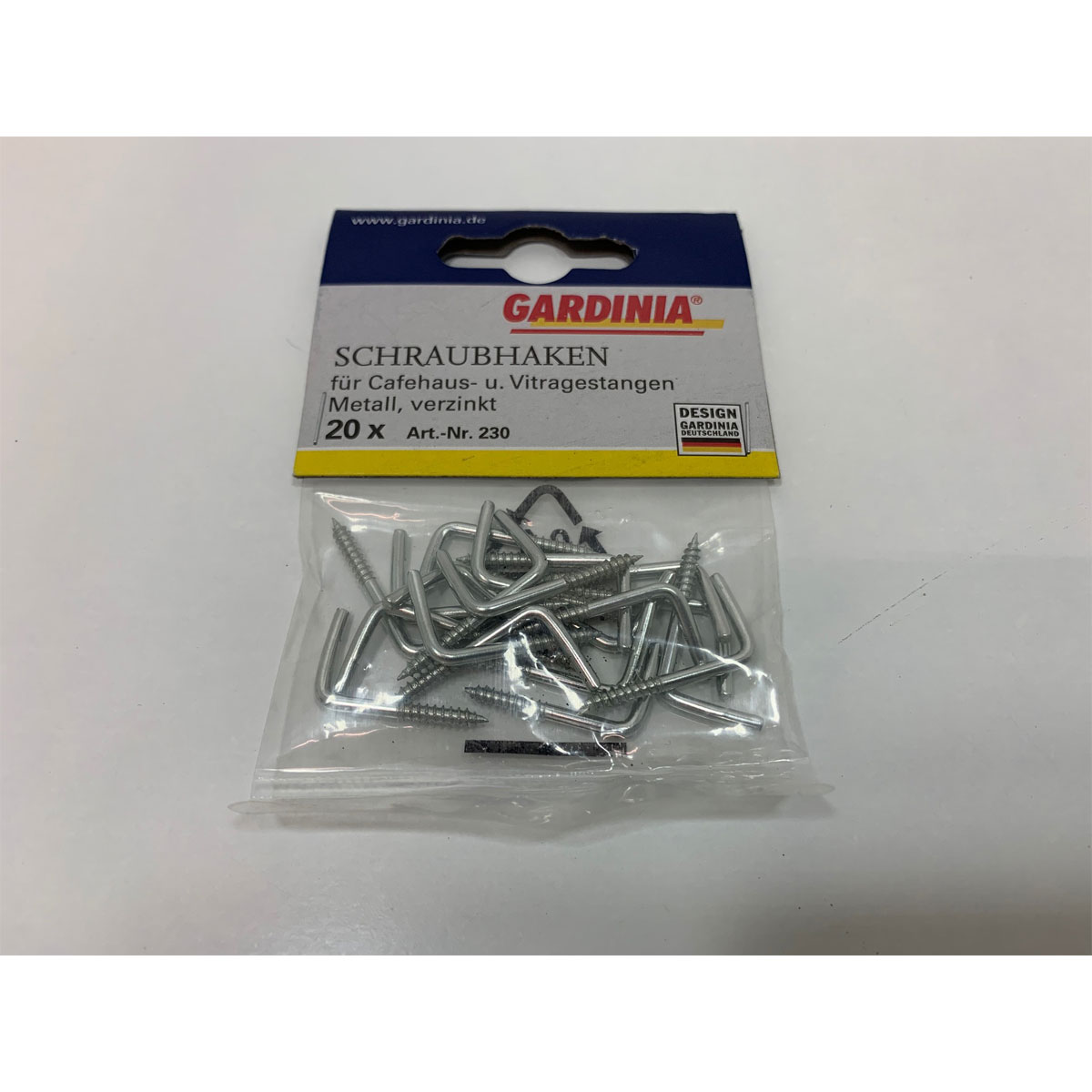 Gardinia Schraubhaken für Vitragenstange verzinkt Bild 1