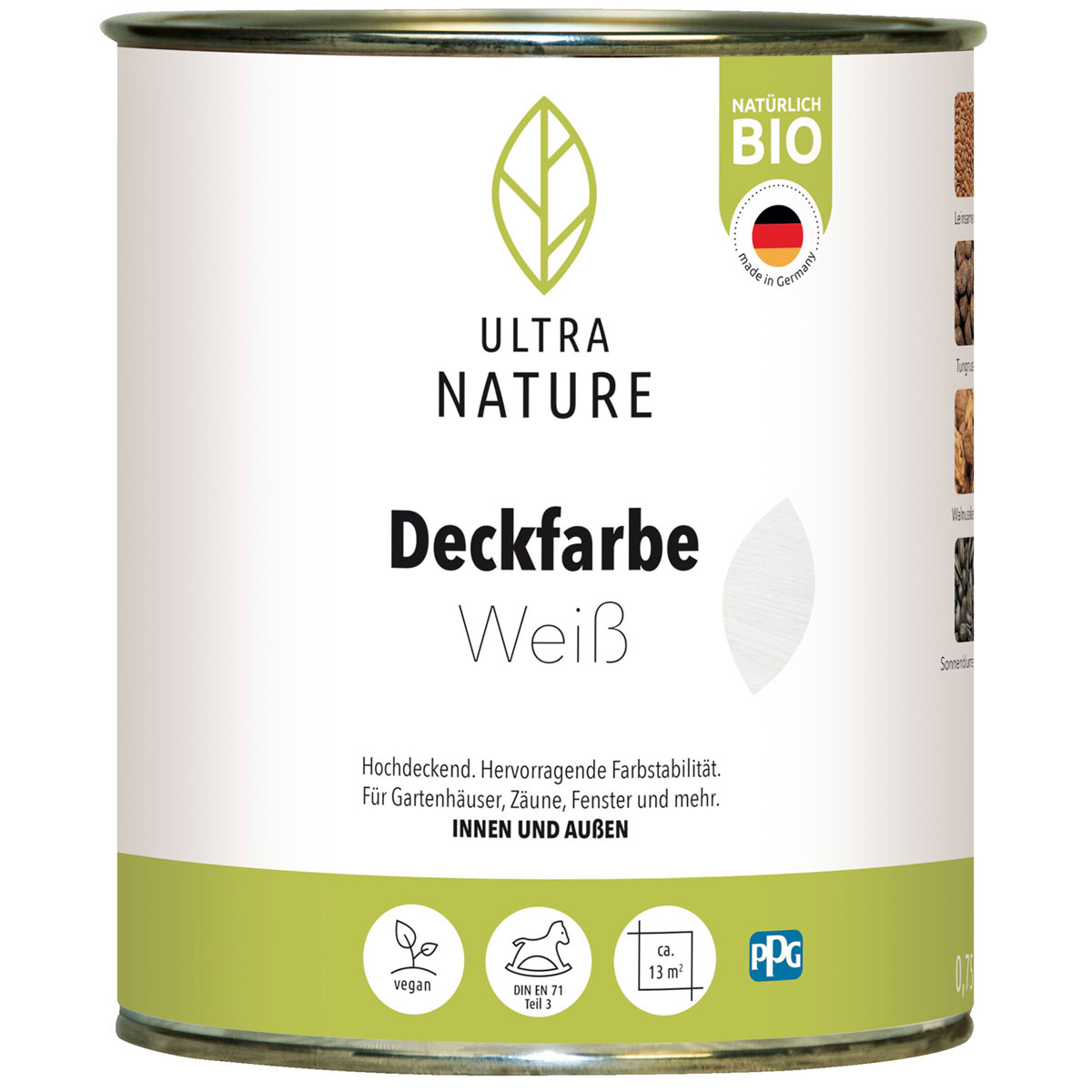 Ultra Nature Deckfarbe Weiß 0,75 L
