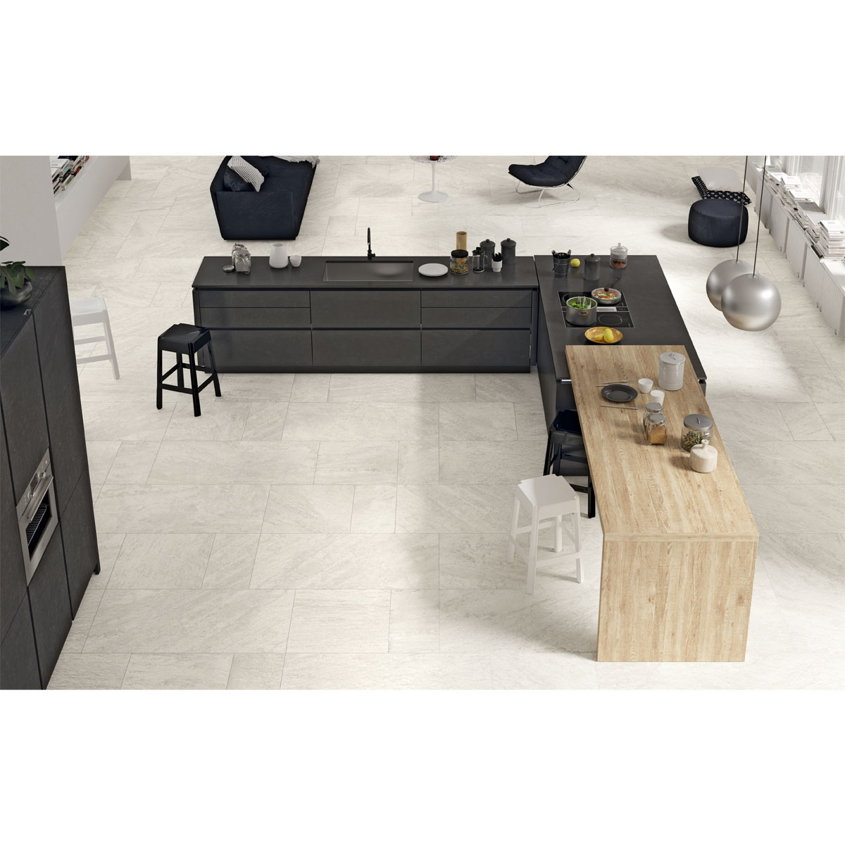 Feinsteinzeug Quartz Quartz white 60 x 30 cm Bild 2