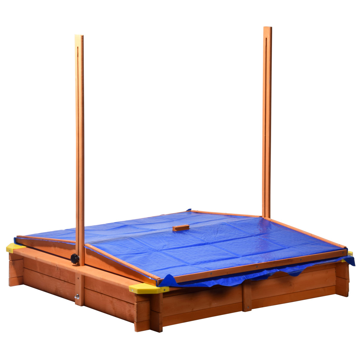 dobar Sandkasten aus FSC-Holz inkl Bodenplane 117 x 117 x 117 cm Bild 4