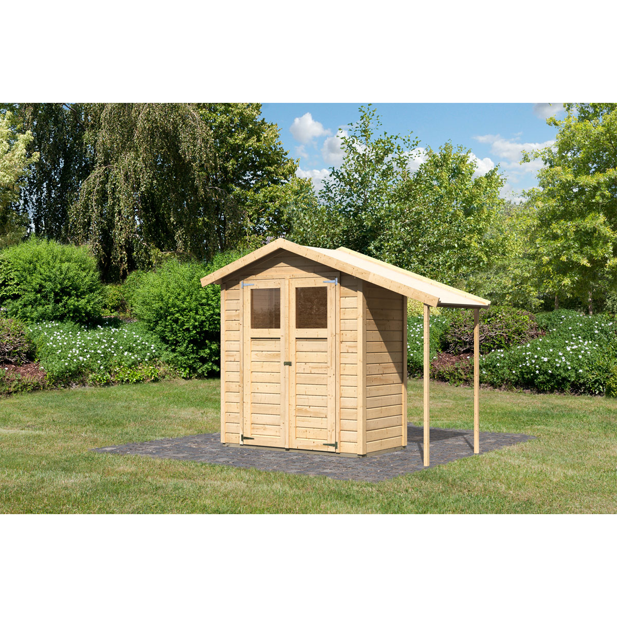 Karibu  Blockbohlenhaus Dana naturbelassen Bild 1