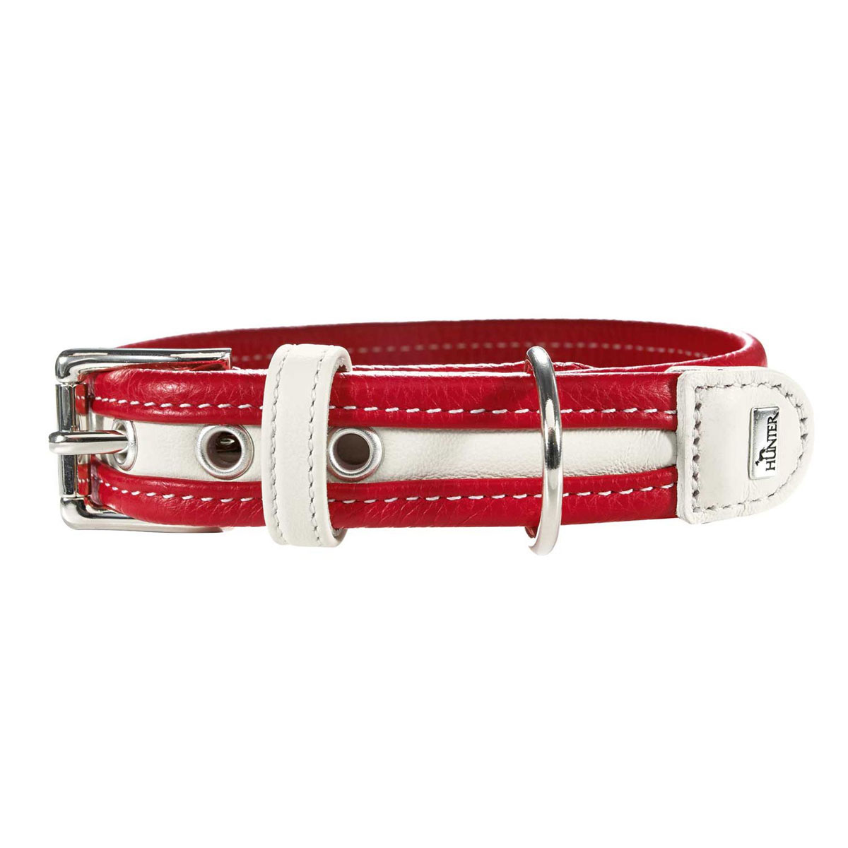Hunter  Dog Halsband Madeira rot/weiß 35-42 cm