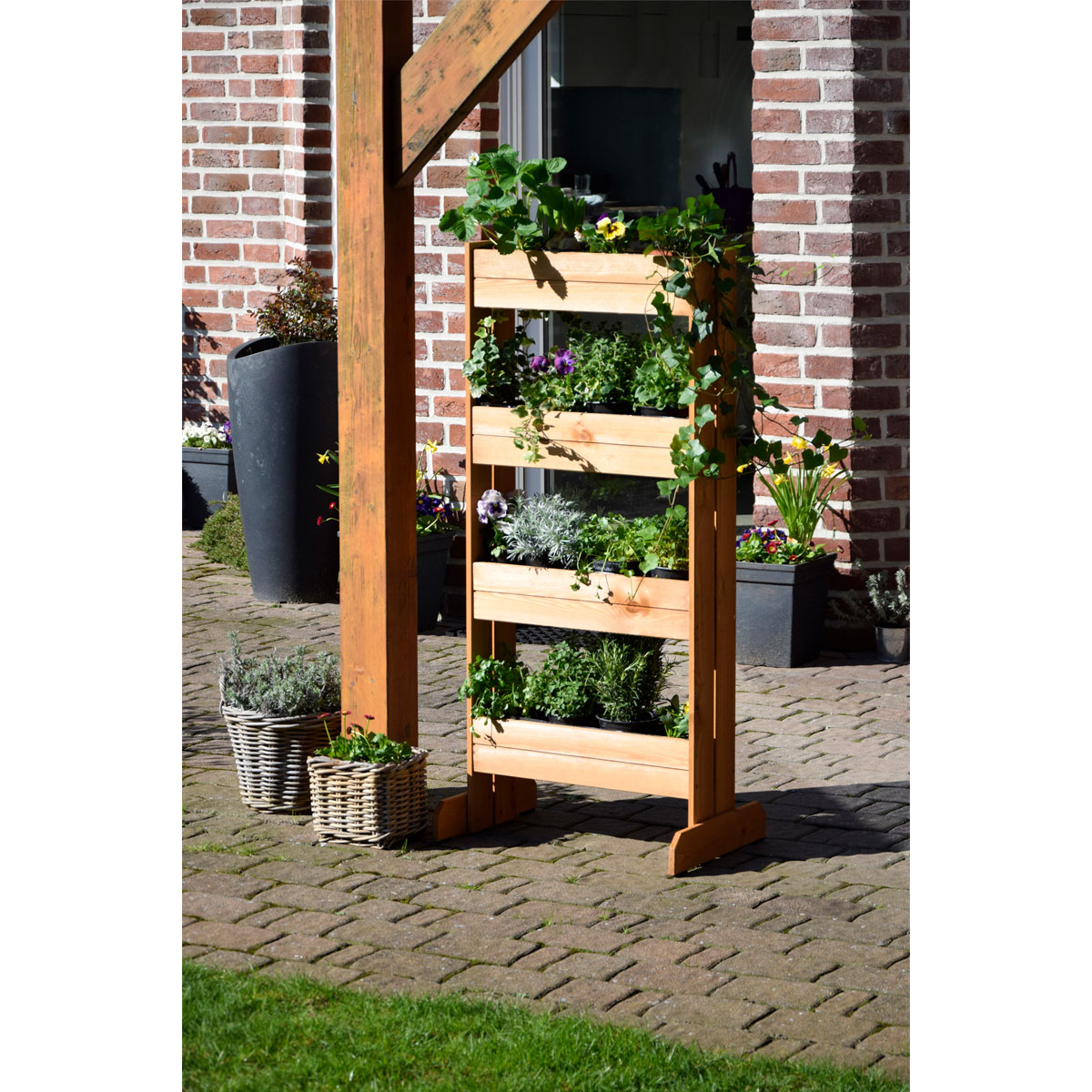 dobar Hochbeet 55 x 125 x 40 cm braun Bild 5