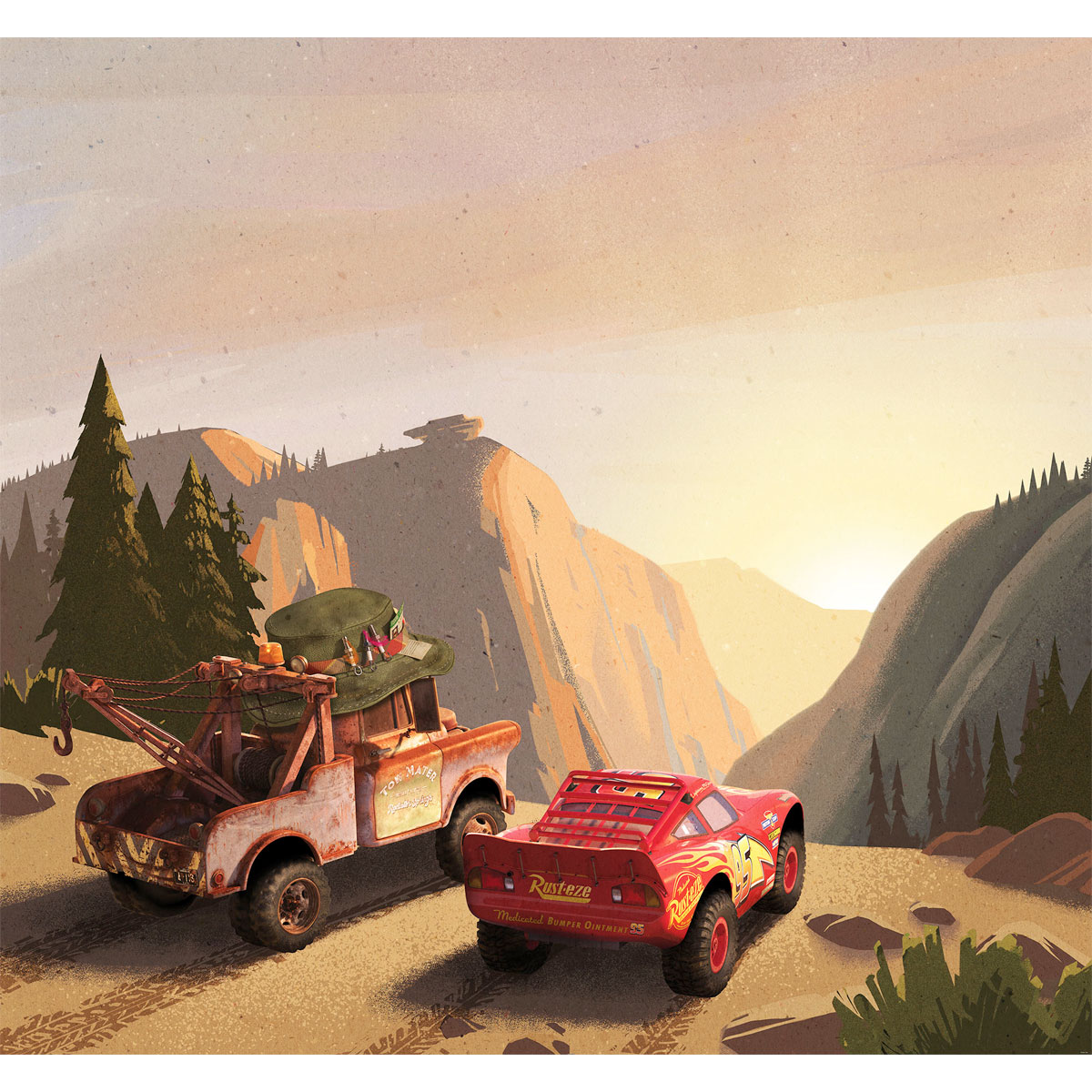 Komar  Vlies Fototapete Cars Sundown 300x280 cm Bild 2