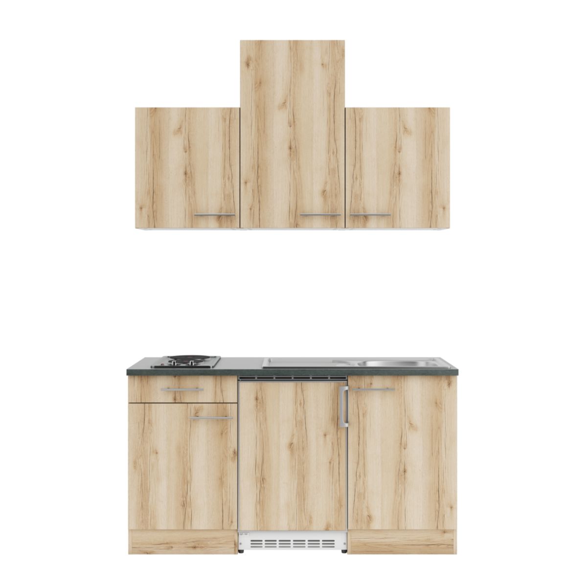 optifit Miniküche Livorno290 150 x 226,8 x 60 cm Wildeiche Nachbildung Wildeiche Nachbildung