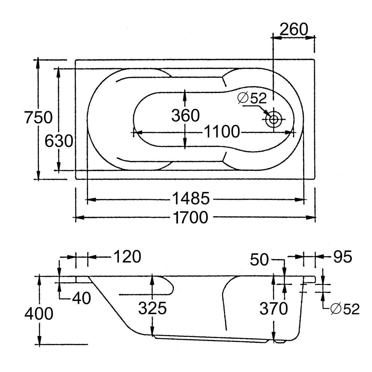 Ottofond Whirlpool-Set Nixe 170 x 75 cm weiß/chrom Typ 1 Bild 2