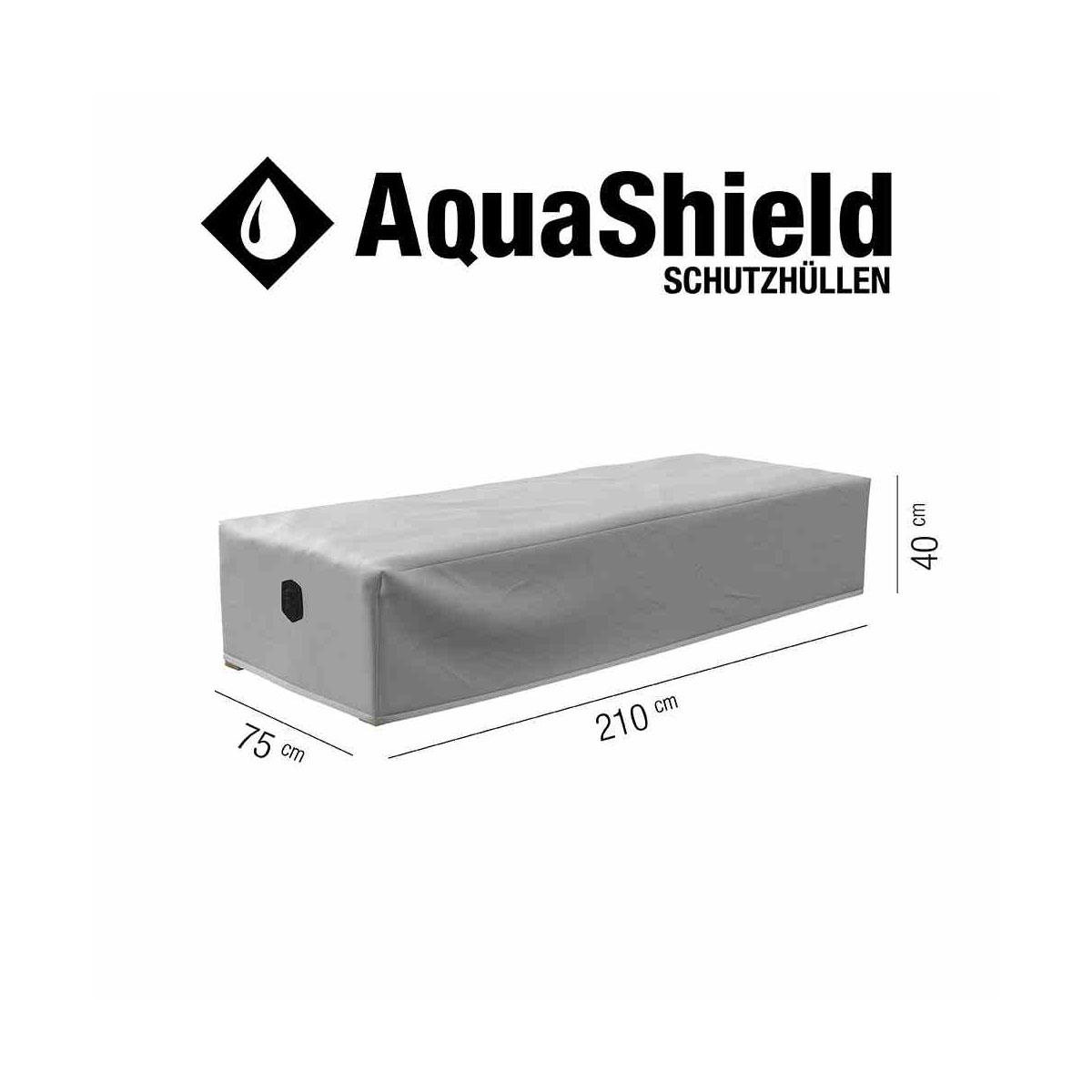 Siena Garden Schutzhülle AquaShield für Liege 210 x 75 x 40 cm hellgrau Bild 2