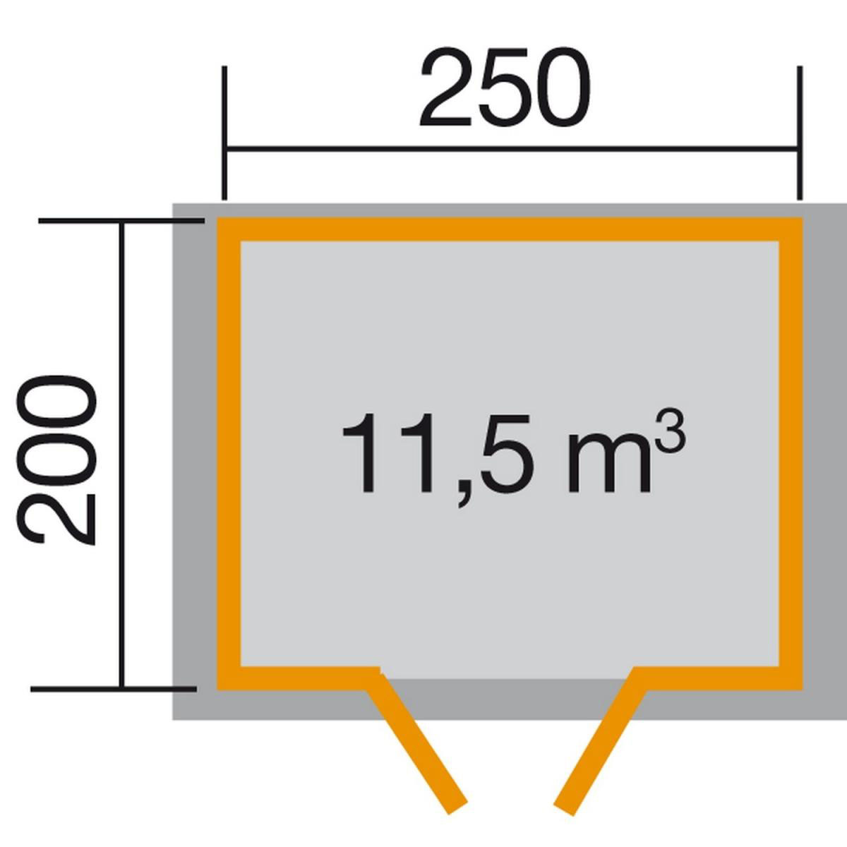 Weka Gartenhaus Premium 28 mm Doppeltür 250 x 200 cm Bild 2