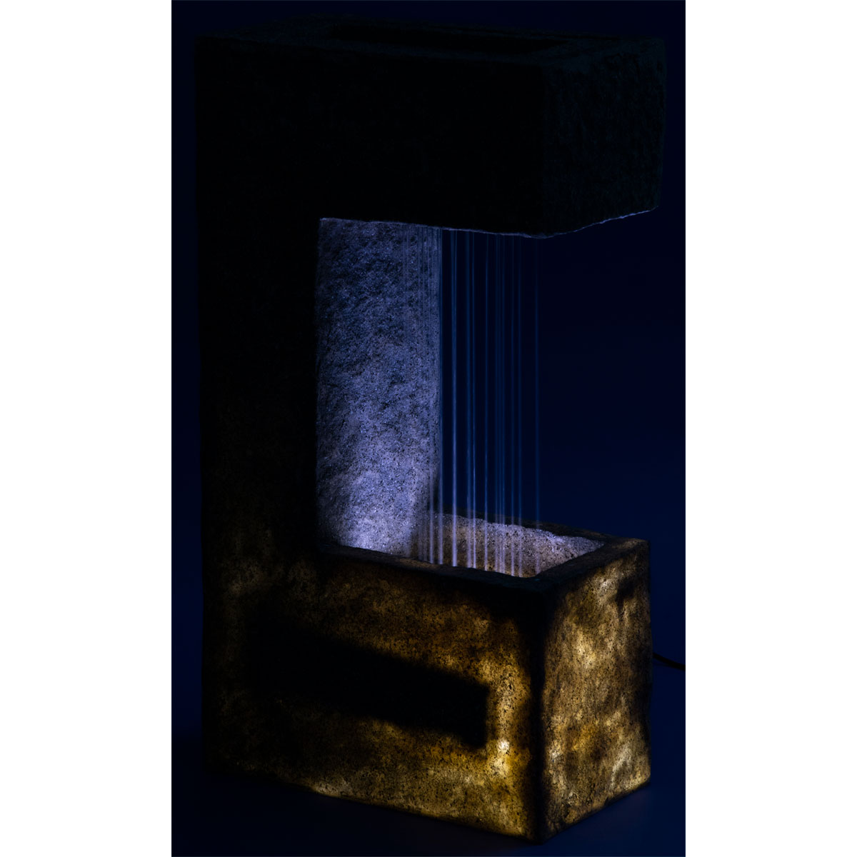 dobar Design-Gartenbrunnen mit Pflanzkasten 20,5 x 70 x 39 cm grau Bild 2