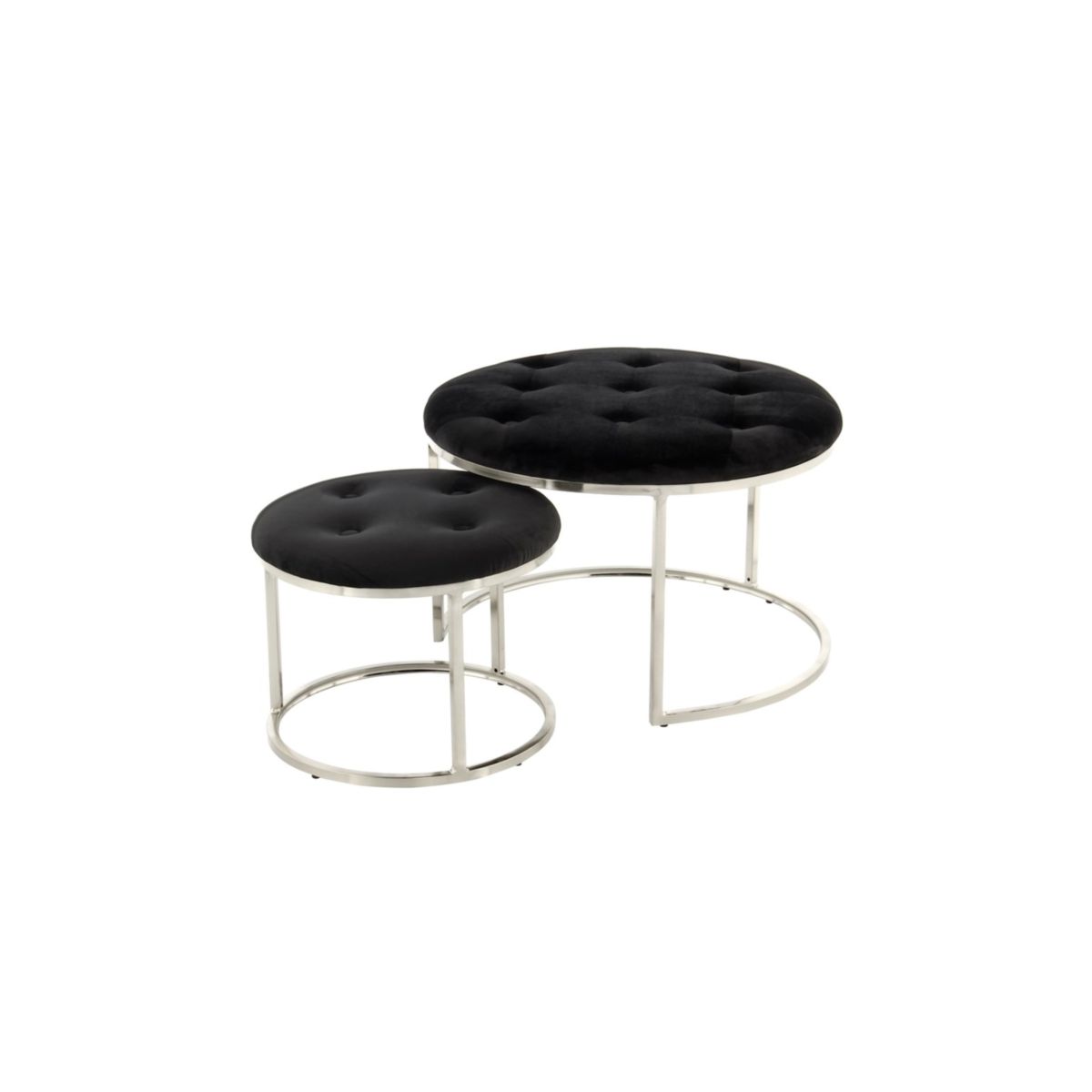Hocker Becky 825 2er-Set schwarz silber