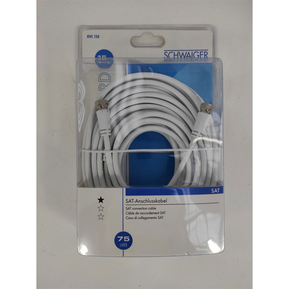 Schwaiger SAT-Anschlusskabel 75 dB 15m weiß Bild 1