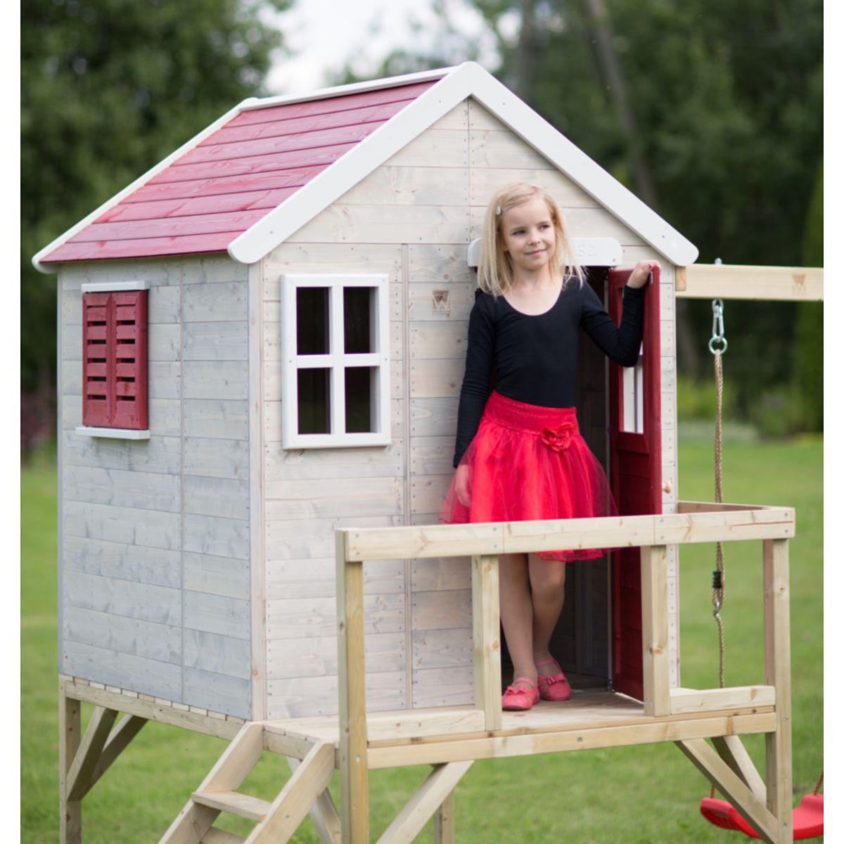 Wendi Toys Spielhaus Zebra inkl. Schaukel 192x350x242 cm Bild 5