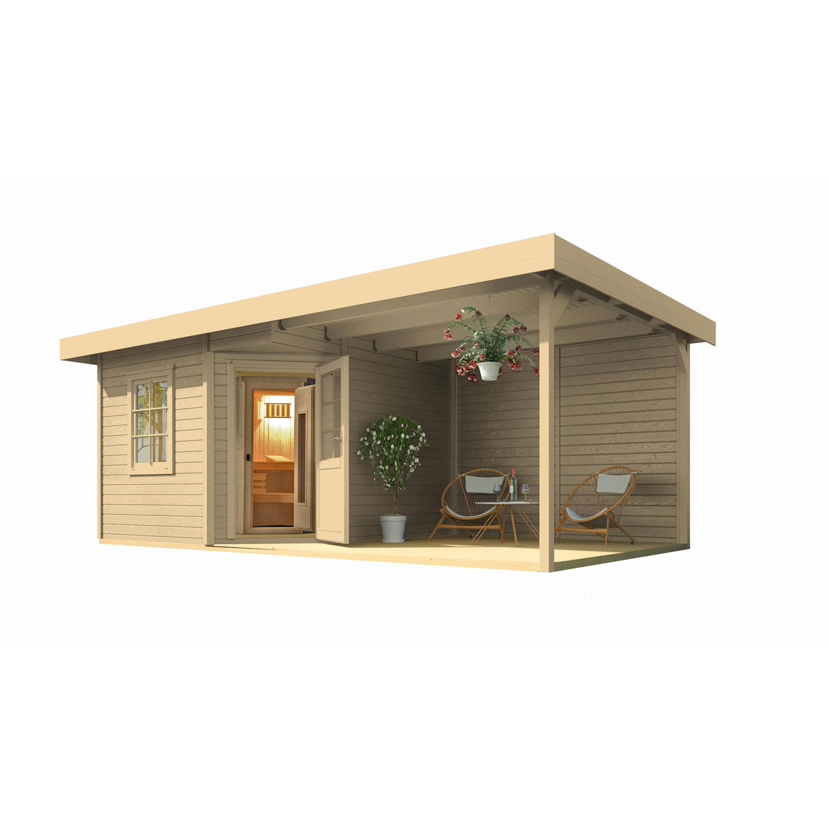 Weka  Saunahaus Salo Größe 1 Sparset 7,5 kW OS natur