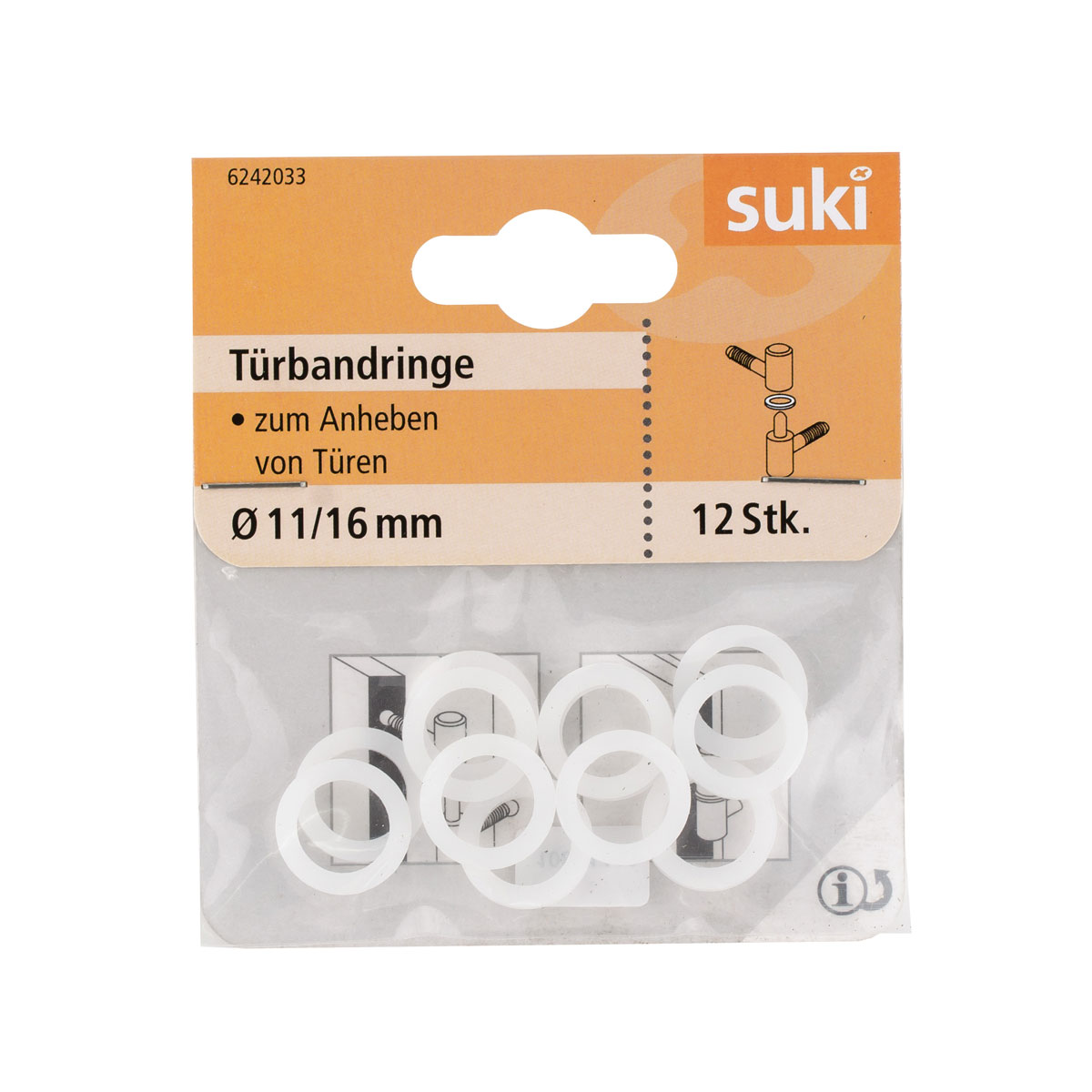 Suki Türbandring Kunststoff Durchmesser 11x Durchmesser 16 x 2 cm 12 Stück Bild 1