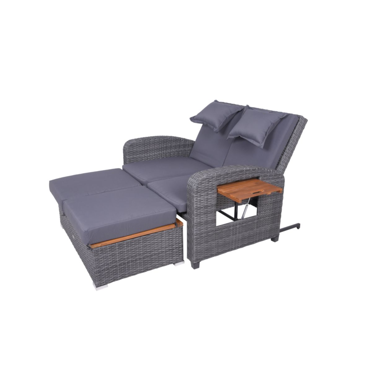 Garden Pleasure Funktionssofa BARI Stahl, Kunststoffgeflecht, Akazie Bild 10