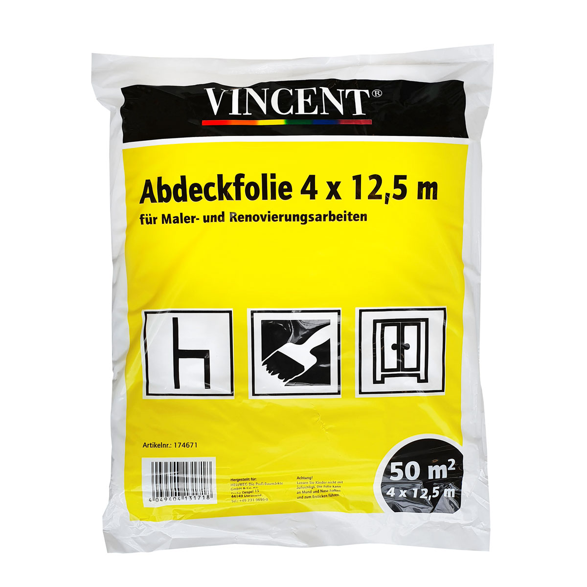 Vincent Abdeckfolie 12,5 x 4 m 50 m²