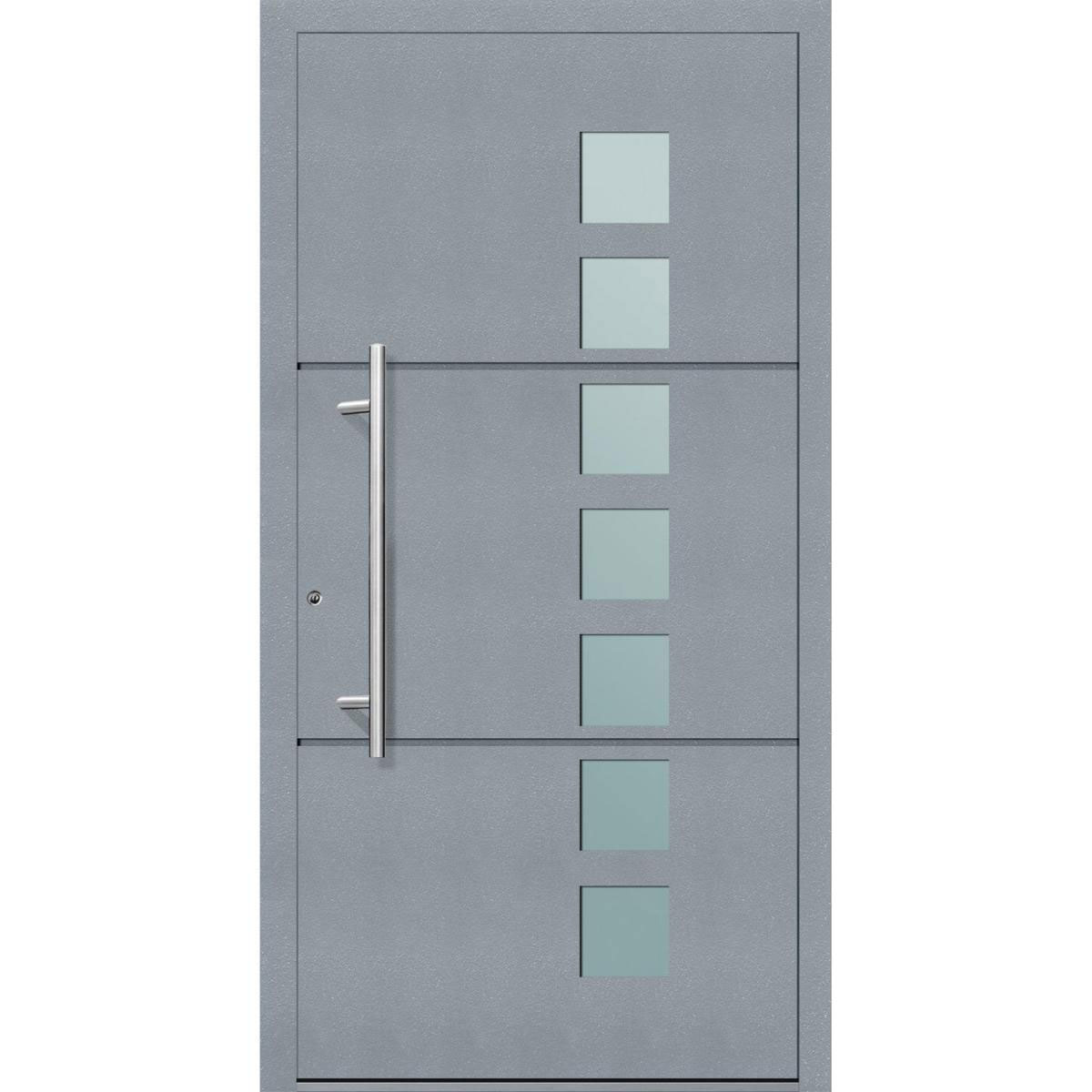 Aluminium Sicherheits-Haustür Padua Exklusiv 75 mm grau 110 x 210 cm Anschlag links inkl Griffset Bild 1