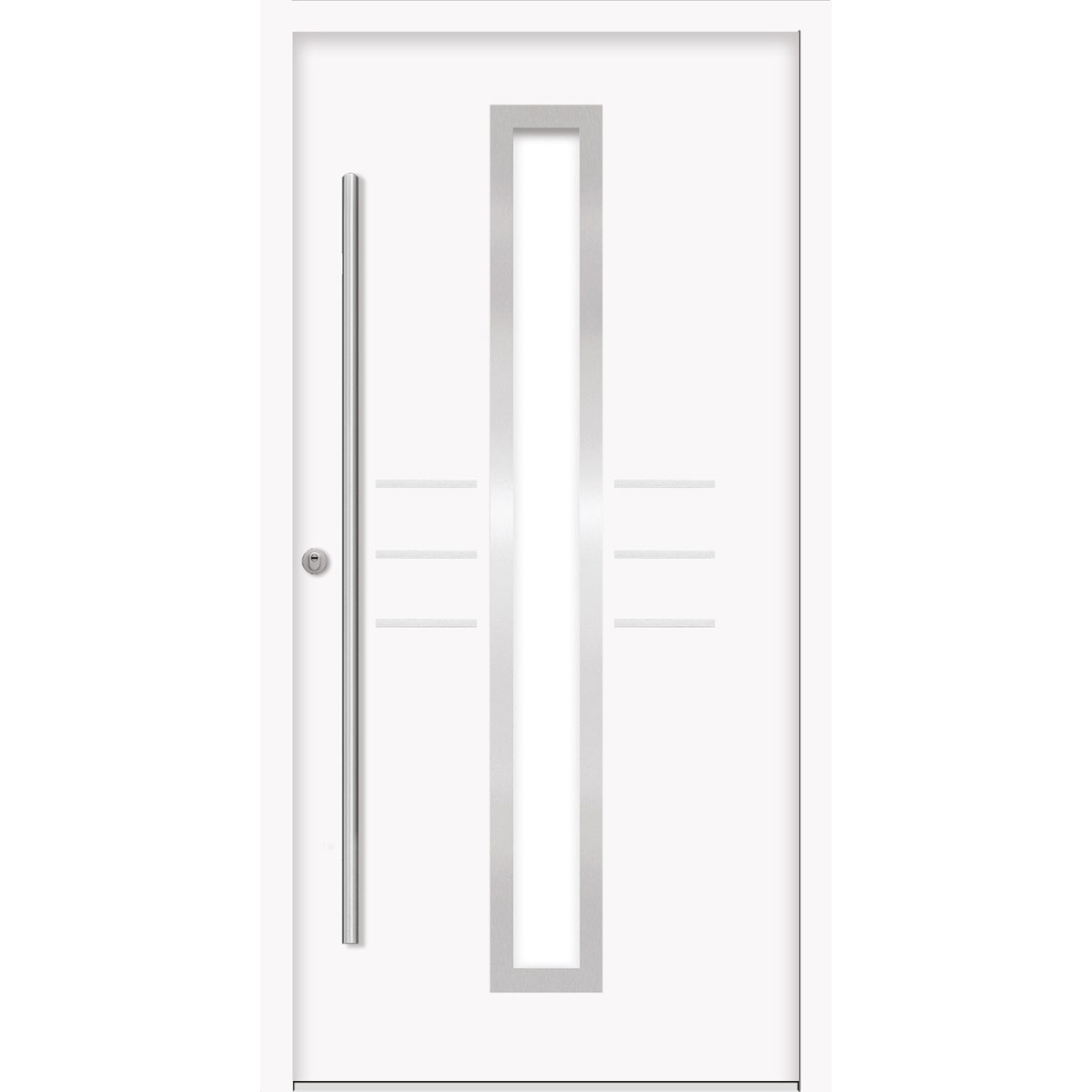SplenDoor  Premium-Haustür Passivedoor Lund RC2 energiesparend einbruchsicher weiss 110 x 210 cm links